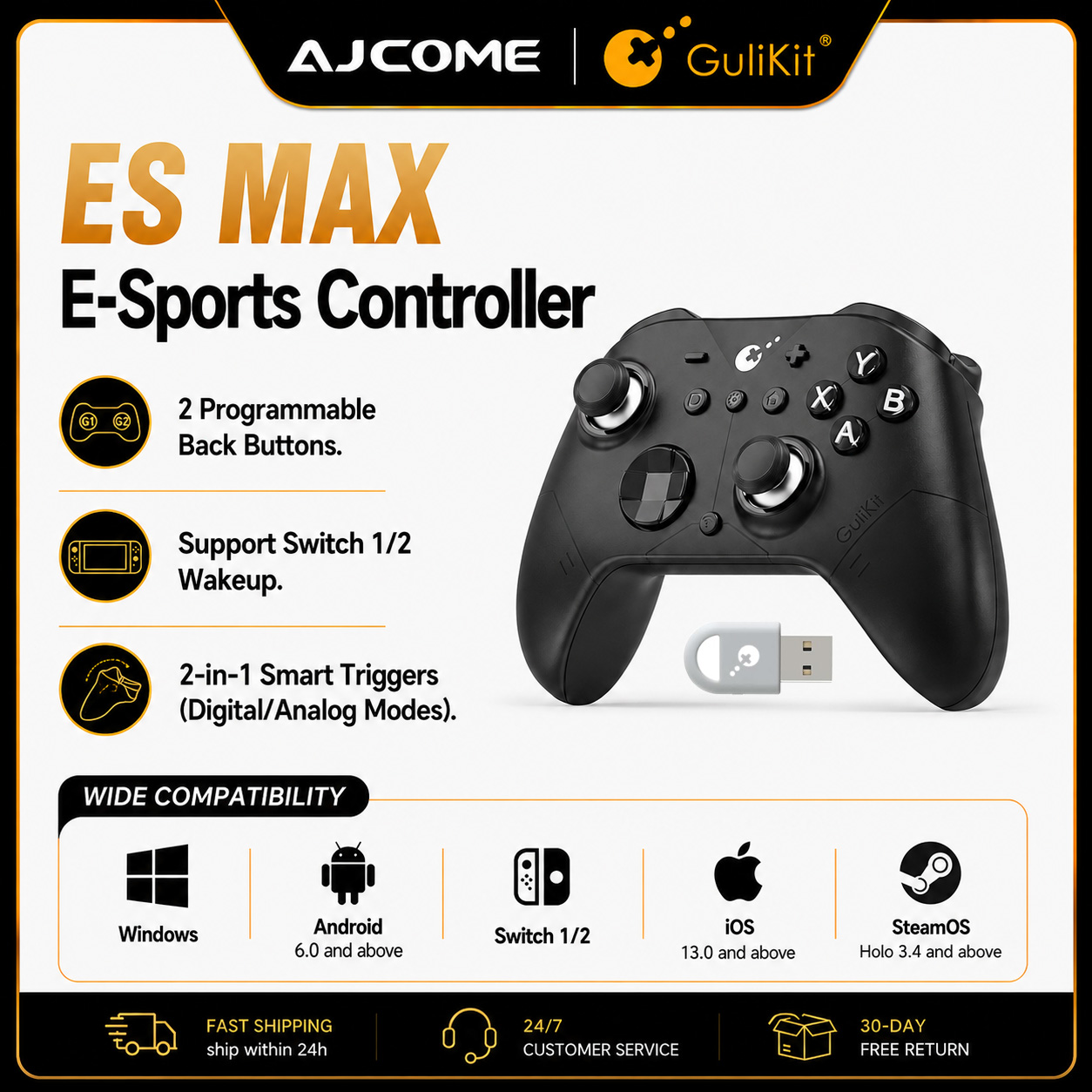 Board Game Android - Контроллер GuliKit ES MAX, беспроводной Bluetooth-геймпад
