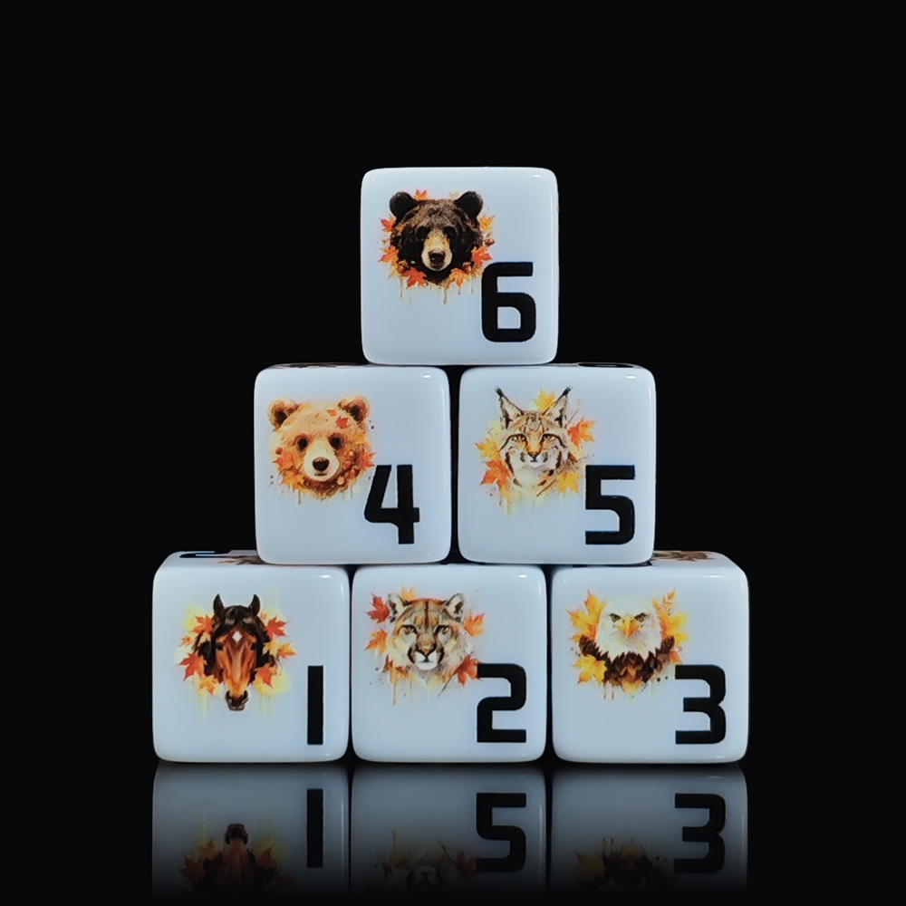 Board Game Wild Wild - Набор из 12 акриловых игральных кубиков
