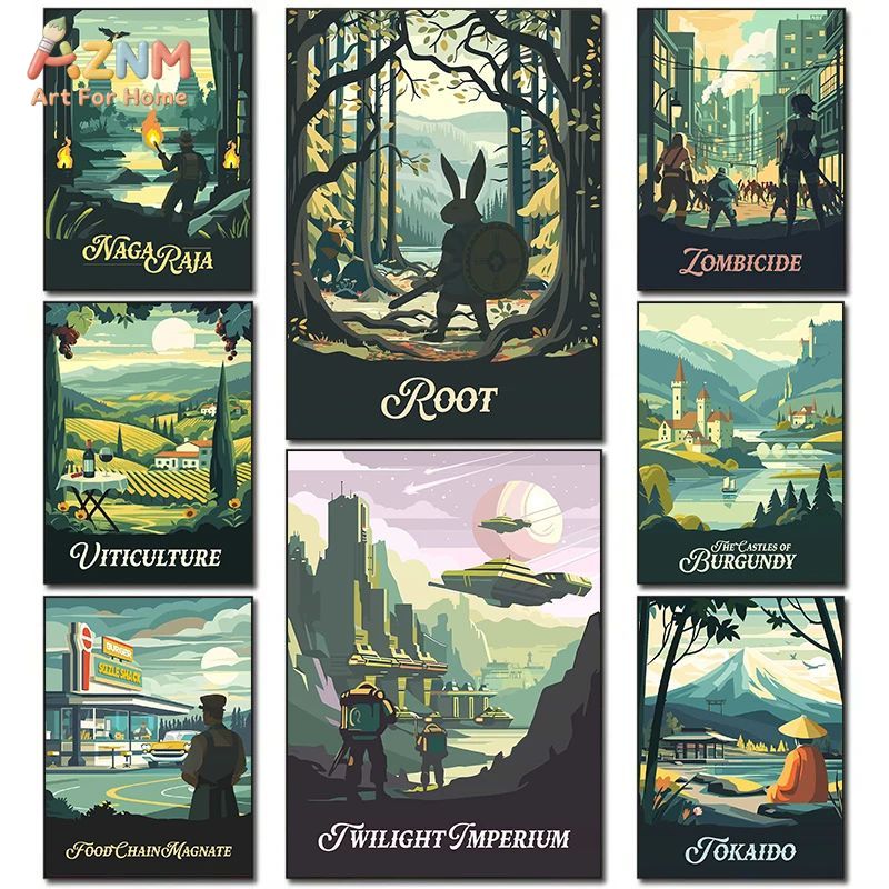 AZNM Ретро-постер на холсте дл – обзор и цена Board Game Print
